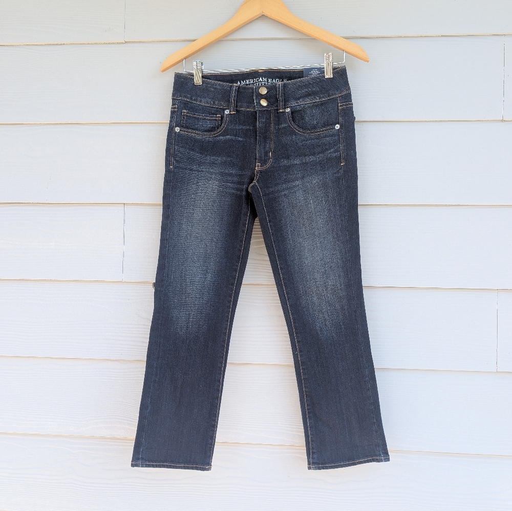 American Eagle Jeans NWT Size 6 Dark Blue Low Rise Artist Crop Best Fit Denim